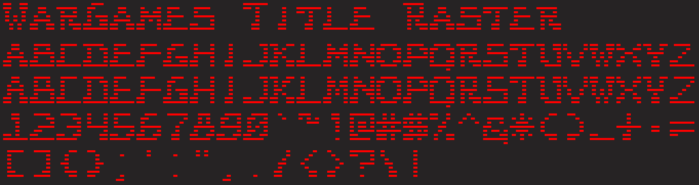 WarGames font sample
